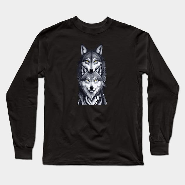 Wolf T Shirt Long Sleeve T-Shirt by Prime Quality Designs